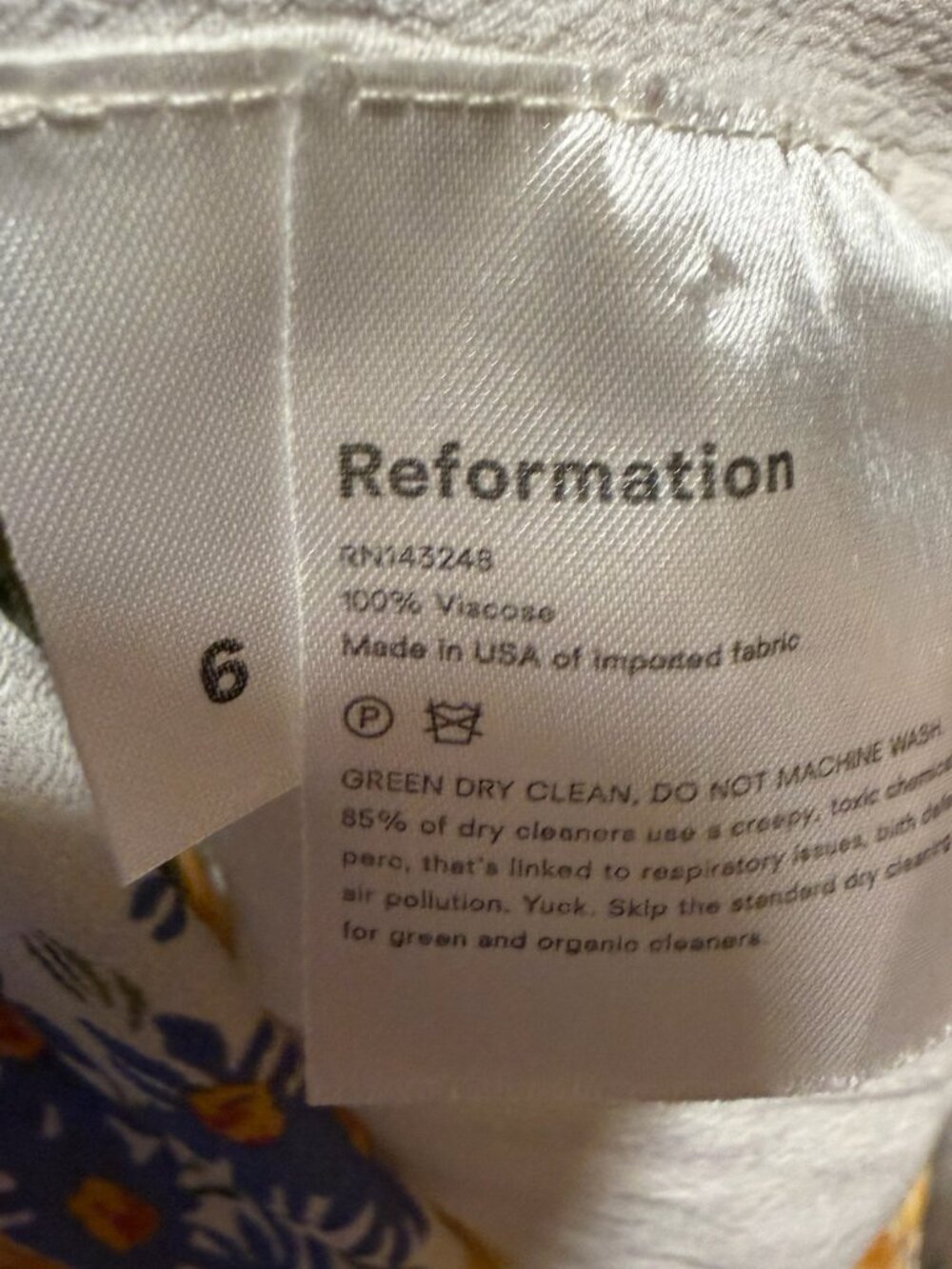 Reformation Jaden Dress Size 6 in Bouquet RARE - Picture 4 of 5
